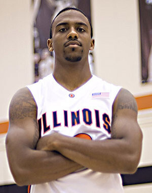 Džefrijs Maikls Džordans. Basketbola leģendas dēls pozē Ilinoisas universitātes mājas lapai/Foto: www.flickr.com