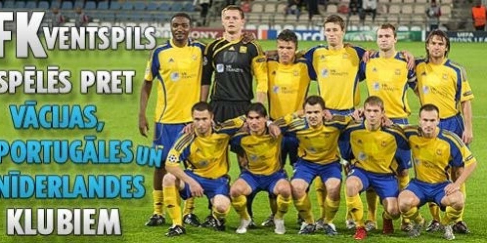 FK „Ventspils” spēlēs pret Vācijas, Portugāles un Nīderlandes klubiem
