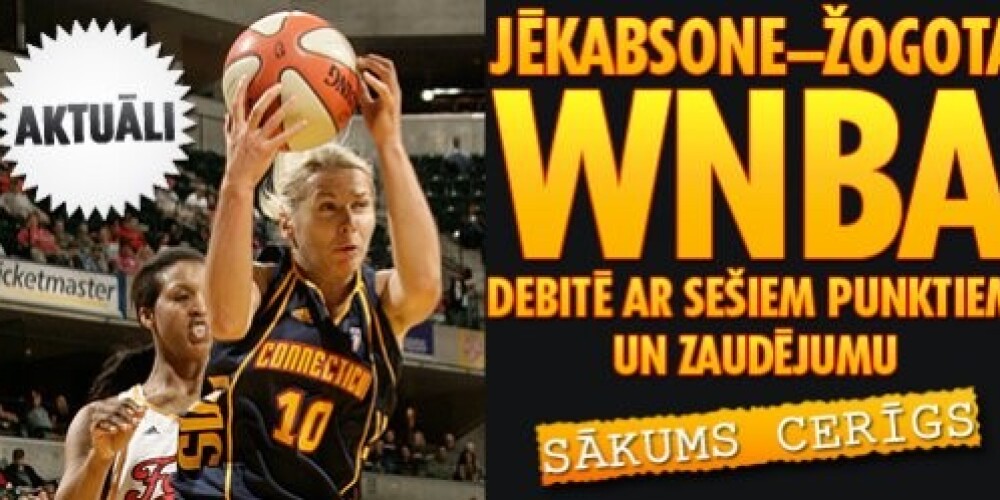 Jēkabsone – Žogota WNBA debitē ar sešiem punktiem un zaudējumu