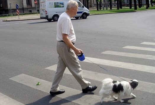 Fumis ved uz Esplanādi pastaigā eksprezidentes Vairas Vīķes Freibergas vīru Imantu.