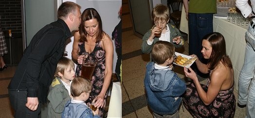 Gādīgi pret mazajiem rakariem Bruno un Robertu ir Kristaps un Evija Skultes.