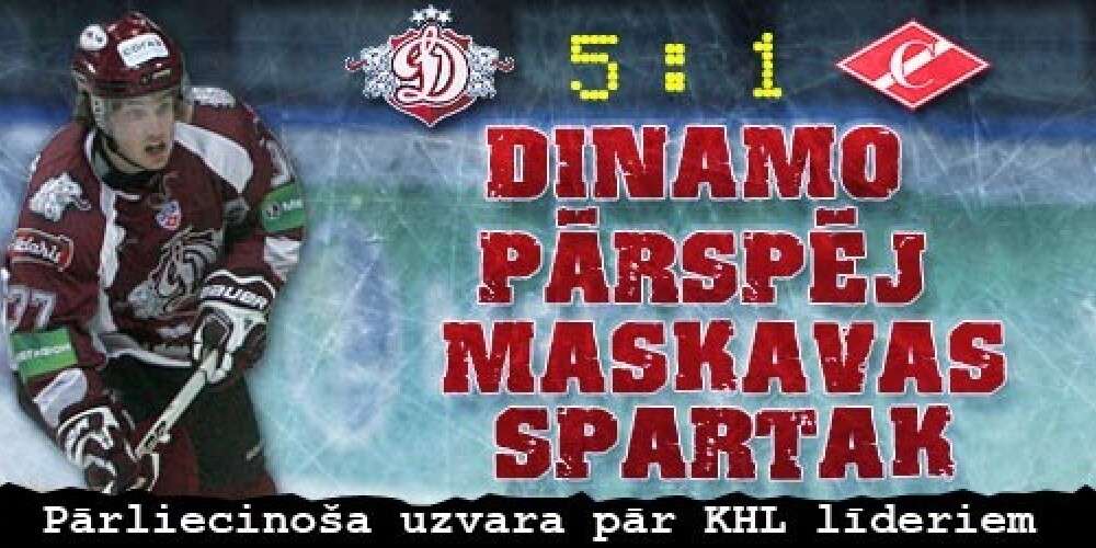 "Dinamo" viesos pārspēj Maskavas "Spartak"