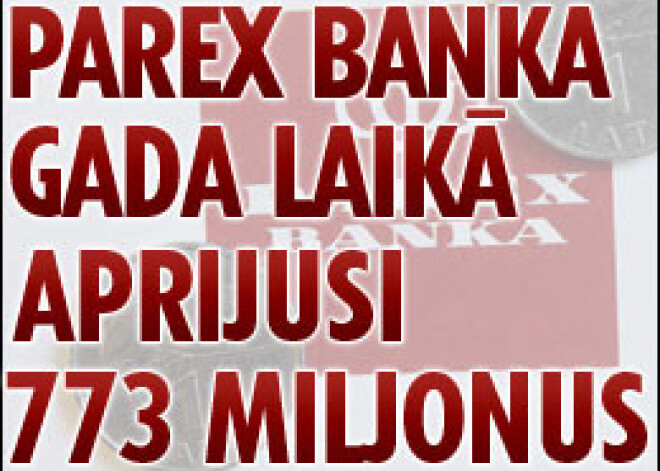 Parex banka gada laikā aprijusi 773 miljonus