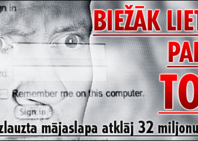 Visbiežāk lietoto interneta paroļu TOPS!