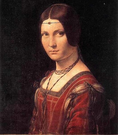 Leonardo da Vinči glezna „La Belle Ferronniere”