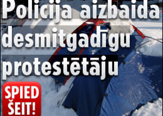 Policija no telšu pilsētiņas aizbaida 10 gadu vecu protestētāju