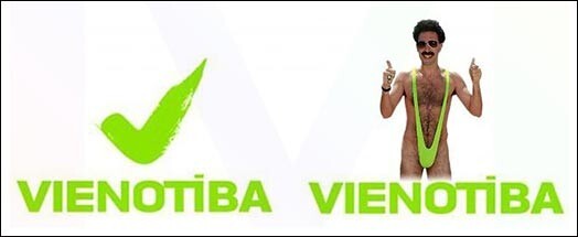 Arī Borats atbalsta apvienību „Vienotība”?