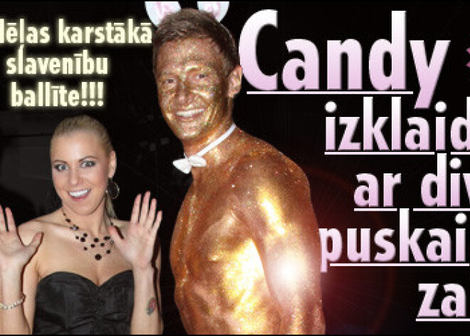 Candy izklaidējas ar diviem puskailiem zaķiem. Nedēļas karstākā ballīte!