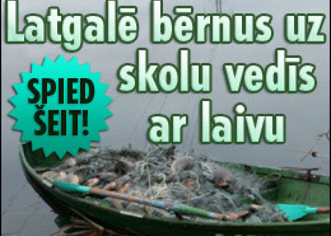 Latgalē bērnus uz skolu vedīs ar laivu