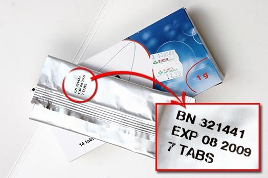 Pievērsiet uzmanību zāļu derīguma termiņam – tās drīkstēja lietot līdz 2009. gada augustam.