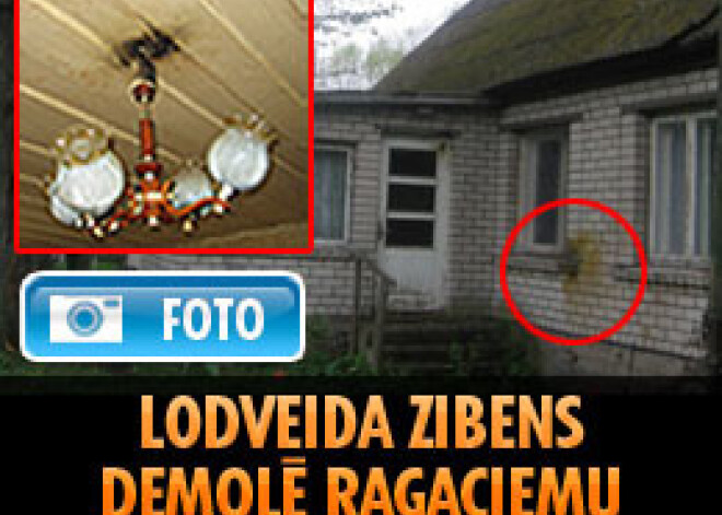 Lodveida zibens demolē Ragaciemu