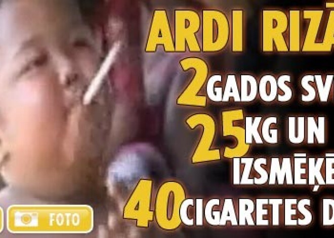 2 gadus vecs bērns ik dienu izsmēķē 40 cigaretes. VIDEO