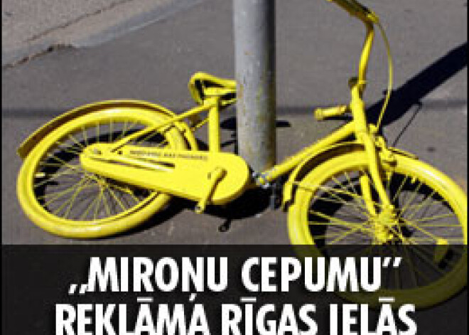 „Miroņu cepumu” reklāma Rīgas ielās