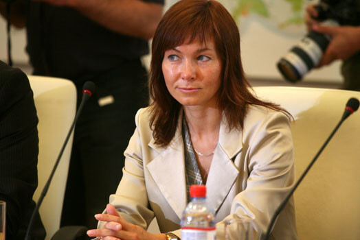 Jūrmalas domniece Iveta Blaua, kura deva liecības pret bijušo pilsētas mēru Raimondu Munkevicu.