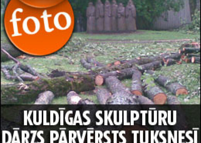 Kuldīgas Skulptūru dārzs pārvērsts tuksnesī