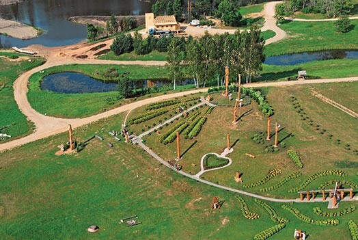 Šogad Ēriks Delpers ar savu paziņu Visvaldi Kursīti, kam pieder sporta lidmašīna, pārlidoja pāri Karaļa kalnam un iemūžināja to fotokadros. Pavisam dārzā uzstādītas 39 skulptūras, veidotas no ozola.