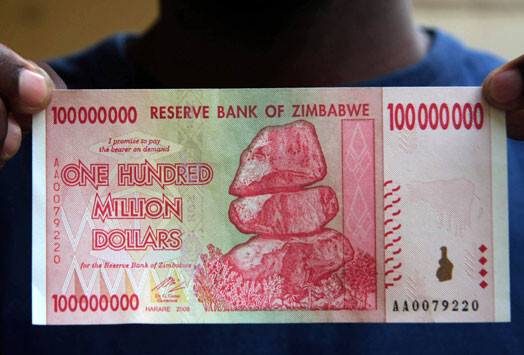 Zimbabves simt miljonu dolāru banknote