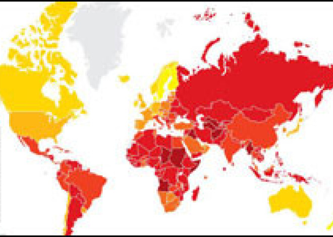Nosauktas pasaules korumpētākās valstis