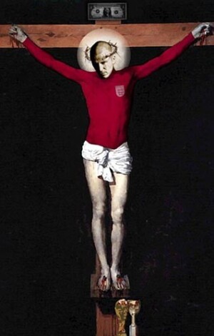 Английский художник решил распять икону современности — Дэвида Бэкхема