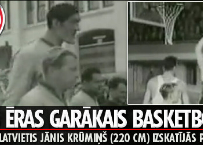 Pret viņu latvietis Jānis Krūmiņš (220 cm) izskatījās pēc puišeļa