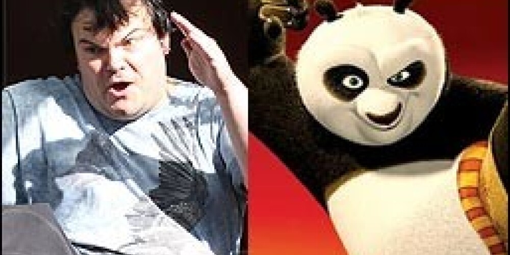 Джек Блэк демонстрирует приемы кунг-фу панды