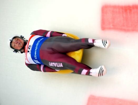 Латвийский саночник Мартиньш Рубенис в действии