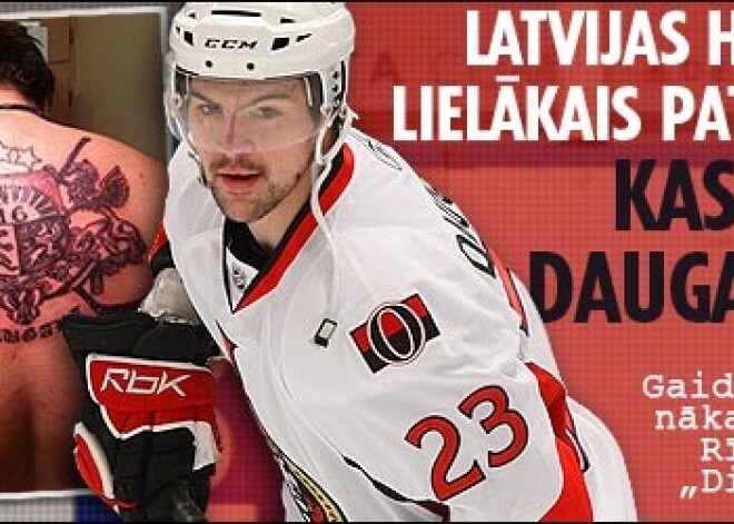 Latvijas hokeja lielākais patriots – Kaspars Daugaviņš. FOTO