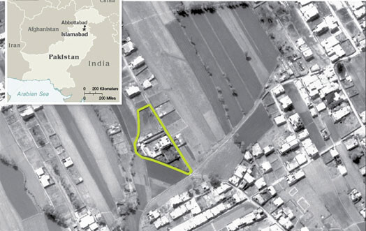 CIP izplatīts satelītuzņēmums ar vietu, kurā slēpās Osama bin Ladens