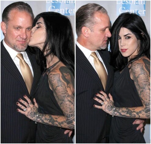 Экс-супруг актрисы Сандры Баллок, продюсер Джесси Джеймс, после скандального развода счастлив с живописной татуировщицей Кэт фон Ди и уверяет, что она лучше Сандры в постели