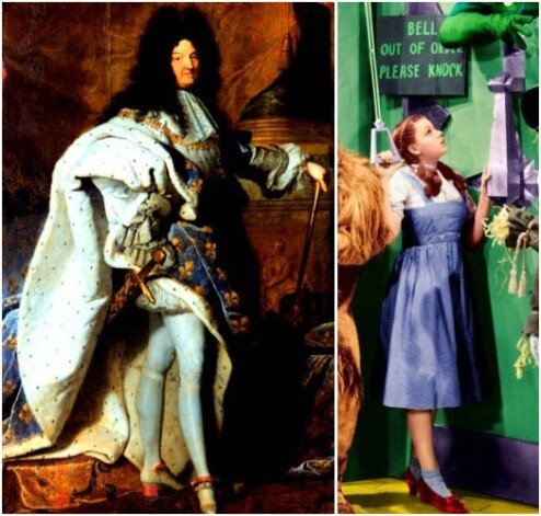 Конкуренты из Yves Saint Laurent утверждают, что красные подошвы использовались еще для создания обуви, которую носил король Франции Людовик XIV в 17 веке, обувь с красной подошвой носила и главная героиня сказки «Волшебник из страны Оз» Дороти