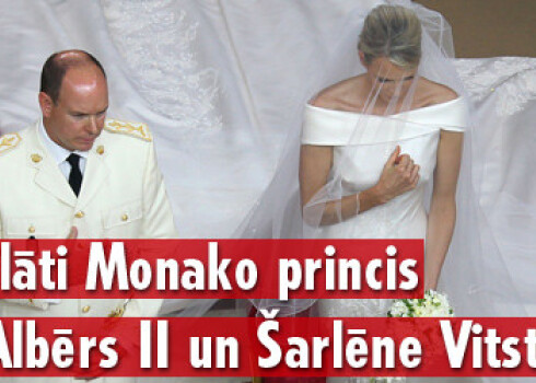 Salaulāti Monako princis Albērs II un Šarlēne Vitstoka. FOTO
