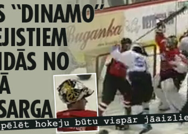 Rīgas “Dinamo” hokejistiem jābaidās no trakā vārtsarga. VIDEO