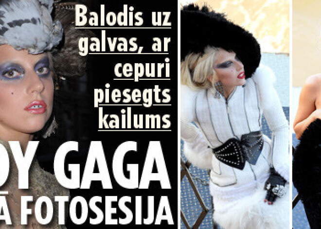 Balodis uz galvas, ar cepuri piesegts kailums. Lady Gaga jaunā fotosesija