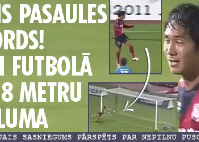 Jauns pasaules rekords! Vārti futbolā ar galvu no 58 metru attāluma. VIDEO