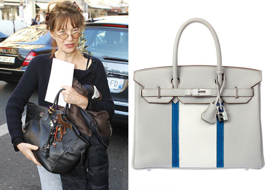 Džeina Birkina un „Birkin Bag” („Hermes”). Cena – no 5000 eiro