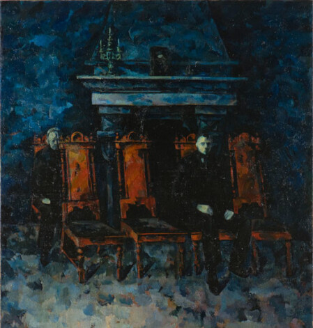 Biruta Delle. „Kamīns” (1967., audekls, eļļa, 140 x 110 cm), no izstādes galerijā „Daugava”.