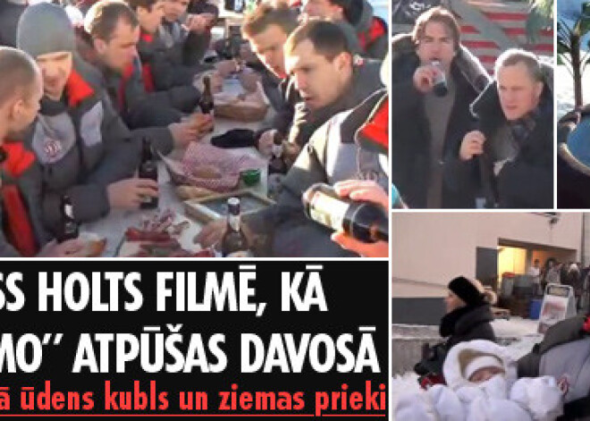 Kriss Holts filmē, kā “Dinamo” atpūšas Davosā. VIDEO