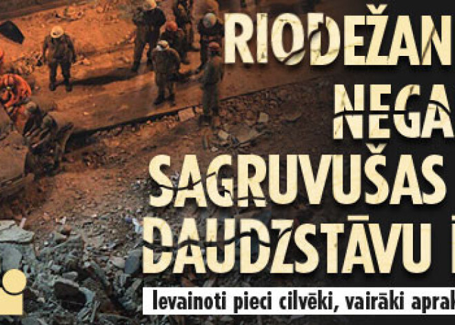 Riodežaneiro negaidīti sagruvušas trīs daudzstāvu ēkas