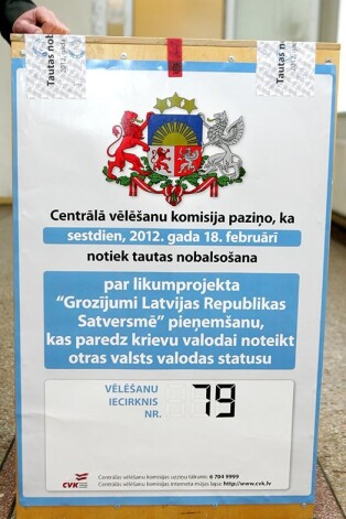 Lai krievu valodai noteiktu valsts valodas statusu, par to jānobalso vismaz pusei balsstiesīgo pilsoņu.