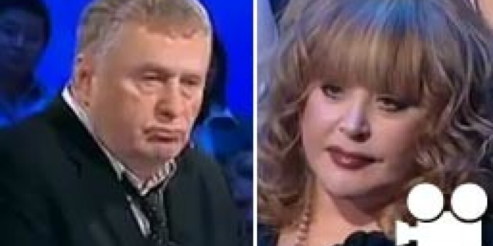 Skandāls: Žirinovskis televīzijā noķengā Allu Pugačovu. VIDEO