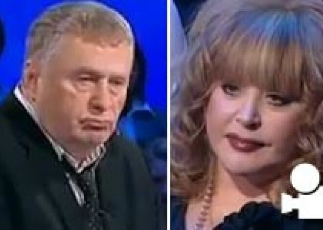 Skandāls: Žirinovskis televīzijā noķengā Allu Pugačovu. VIDEO