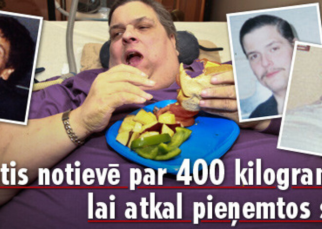 Vīrietis notievē par 400 kg, lai atkal pieņemtos svarā. Foto