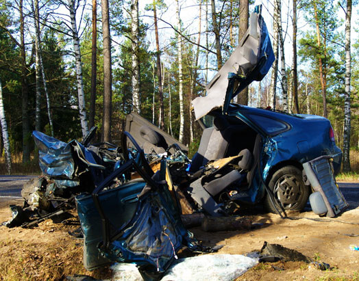 Nenovaldot auto, kāda jauna sieviete lielā ātrumā ietriecās priežu mežā Ādažu poligonā. Kareivji teic, ka pēc avārijas tur izskatījās kā kara laukā.