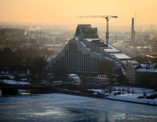 Latvijas Nacionālās bibliotēkas jaunā ēka.