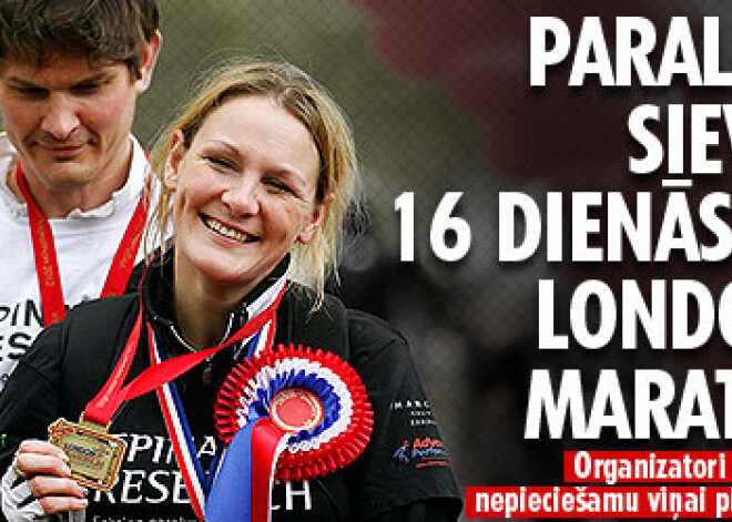 Paralizēta sieviete 16 dienās veic Londonas maratonu. FOTO