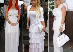 Populāras dāmas ballītē izrāda baltos tērpus. Kurai piestāv labāk?