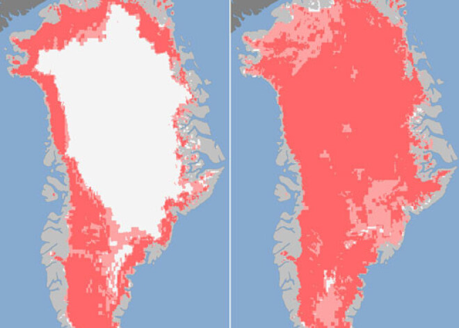 NASA jūlijā konstatējusi nepieredzēti strauju Grenlandes ledus vairoga kušanu