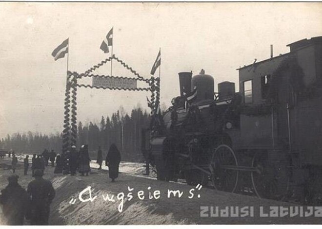 Rīgas – Ērgļu dzelzceļa līnijas atklāšana Augšciemā 1935. gadā.