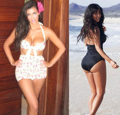 Ким продемонстрировала фигуру и в других купальниках