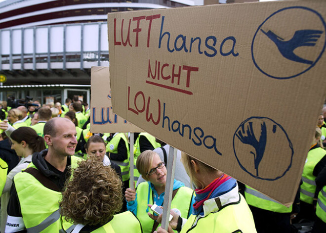 „Lufthansa” stjuaršu streika dēļ piektdien Vācijā būs haoss. FOTOREPORTĀŽA